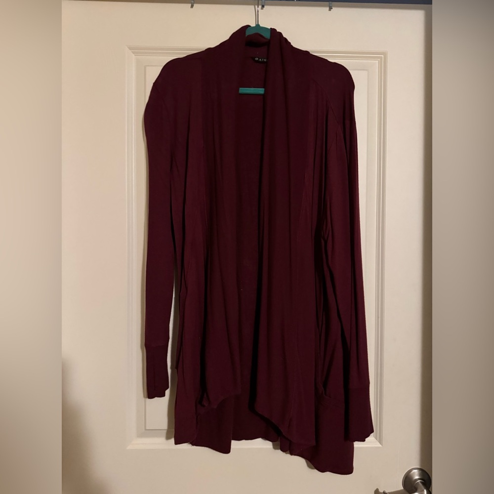 Athleta Maroon wrap cardigan